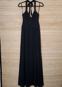 Neu mit Etikett BCBG Maxazria auffälliges langes Cocktailkleid schwarz Größe S formelles gerafftes Kleid - Bild 1 von 8