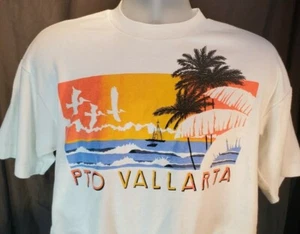 Camiseta Para Mujer De Colección Recortada en la Playa PTO VALLARTA Colorida Gráfica Talla Única - Imagen 1 de 6