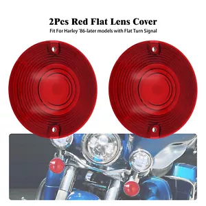 Red Turn Signal Light Lens Cover For Harley Touring Road Electra Glide 1986-2023 - Foto 1 di 14
