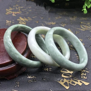 Chinese Beautiful Genuine Natural Green Jade Gems Bangle Bracelet Beauty Jewelry - Picture 1 of 10