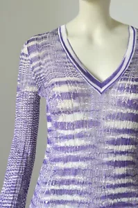 Women's Crochet Knit Sweater MISSONI Purple Size 40 small - Picture 1 of 9