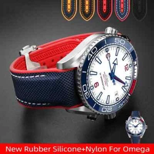 Rubber Silicone Watchband for Omega Seamaster 300 Speedmaster Back 20 22mm Strap - Picture 1 of 38