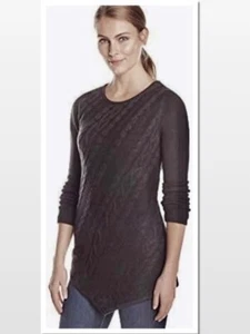 Grande Nuevo Sin Etiquetas Para mujeres Allison Brittney Negro Cable Mixto Cuello Redondo LS Suéter - Imagen 1 de 7