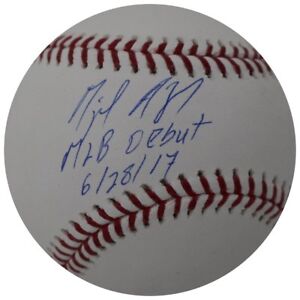 MIGUEL ANDUJAR Autographed New York Yankees "MLB Debut 6/28/17" Baseball STEINER