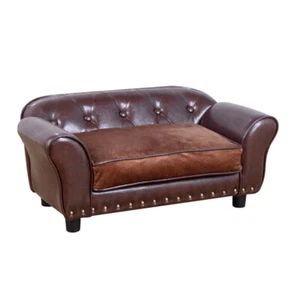 Luxus Hundesofa Katzensofa Tier Sofa Hundecouch Couch Hundebett Tierbett Braun - Bild 1 von 7