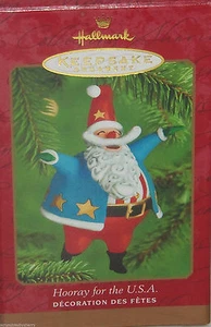 Hallmark Ornament Hooray for the USA Santa Holiday 2000 Vintage - Picture 1 of 2