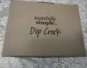 New with Box TASTEFULLY SIMPLE Dip Crock Red with Metal Holder and Serving Spoon - Picture 1 of 3