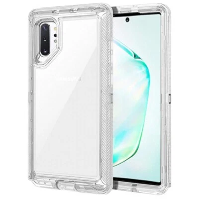 Funda Carcasa Transparente Resistente con Clip Transparente para Samsung Note 10+ Plus Foto 1 de 2