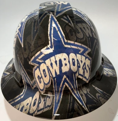 PYRAMEX New Full Brim Hard Hat Custom Hydro Dipped DALLAS COWBOYS