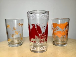 Vintage Konvolut 3 kleine 3" große Glas Trinkgläser. Mund 3" breit. - Bild 1 von 2