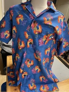 “Roosters” 2XL, SOMETHING FISHY SHIRT, Man’s Hawaiian Shirt, Cotton, - Picture 1 of 7
