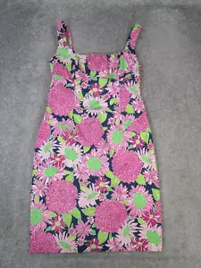 Lilly Pulitzer Dress Womens 6 Ppink Blue Green Floral Cotton Blend - Picture 1 of 9