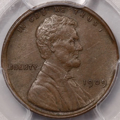 1909 VDB Lincoln Cent Mint Error - 5% End of Strip Clip - PCGS AU-58 Cover
