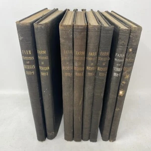 8 vol. lot: FARM STATISTICS of State of MICHIGAN, 1888 to 1900 - Annual Reports - Imagen 1 de 23