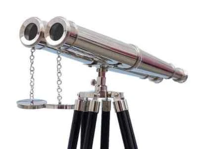 Vintage Style Floor Standing Admiral's Chrome  Ship Marine Binoculars 62" Gift - Image 1 of 4