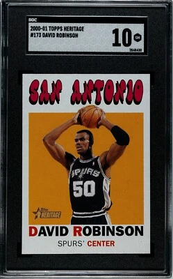 2000-01 Topps Heritage #173 David Robinson SGC 10 GEM 状况完好 — 第 1/2 张图片