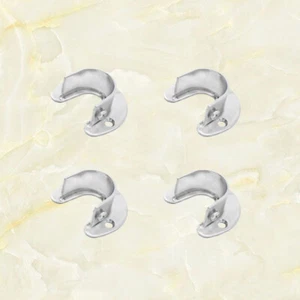 4 Pcs Stainless Steel Coat Rod Base Hanging Holder Wardrobe Rail Support - Picture 1 of 12