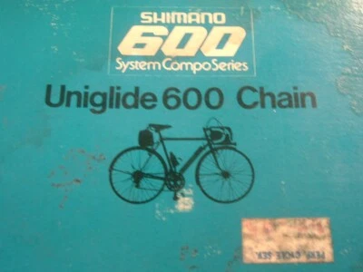 Shimano 600 UniGlide Gold/Bk CN-6110 Chain NEW / NOS Vintage-5/6-Spd-NIB- 116L - Image 1 of 3