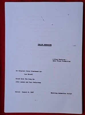 The Beatles Yellow Submarine rare 1967 alternative movie script - Image 1 of 4