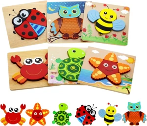 Montessori Toys for 1 2 3 Year Old Boys Girls Wooden Toddler Puzzles Kids Inf... - Picture 1 of 12