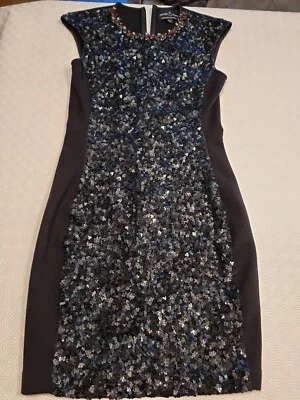 Needle And Thread dress Mini Black Embellished Beaded Black Sequined Size 8 - Image 1 of 4