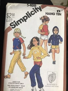 80s Simplicity Pattern 5488 Small Sz 7 Pants Shorts Sweatshirt Top Jacket Uncut - Picture 1 of 5