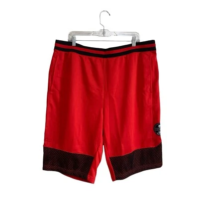 AND1 Shorts Mens Size 2X Red Black Basketball Gym Workout Elastic Waist Pockets - Image 1 of 4