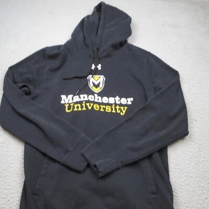 Under Armour Hoodie Mens Medium Black Sweatshirt Pullover Manchester University - Picture 1 of 7