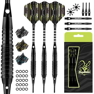 MageRabbit Soft Tip Darts Set 3pcs with Case and dart accessories,Dart Flights - Picture 1 of 5