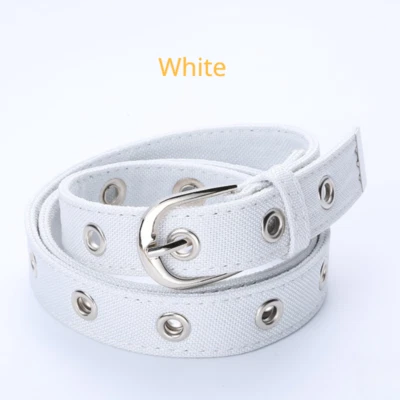 Cinto de cintura feminino de lona jeans skinny fivela punk clássico casual - Imagem 1 de 4