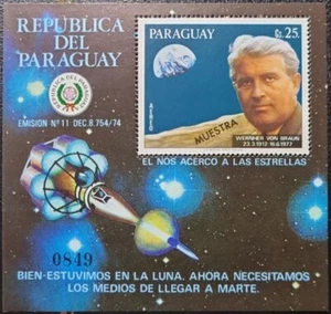 Paraguay 1977 ☀ Space - Werner von Braun Mi bl.308 Specimen ☀ MNH** - Picture 1 of 1