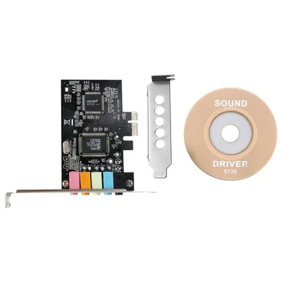 PCIe Sound Card 5.1, PCI Express Surround 3D Audio Card for PC with High4002 - Image 1 of 4
