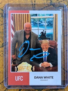 DANA WHITE 🔥 Auto w PRESIDENT DONALD J. TRUMP Rookie Card UFC POTUS White INK - Picture 1 of 11