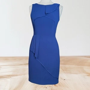 BCBG MaxAzria ärmelloses Siri Kleid Gr. 8 blau tief figurbetont Cocktail Event Party - Bild 1 von 10