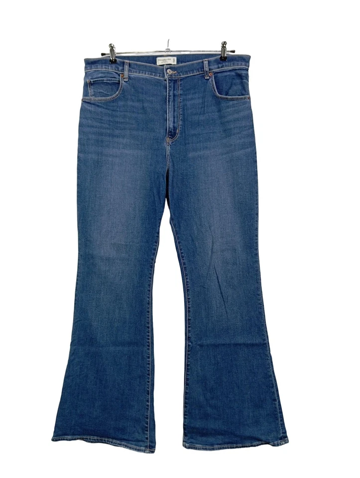 ABERCROMBIE & FITCH Jeansschlaghose Damen Jeans Gr. DE 50 blau Casual-Look - Bild 1 von 4