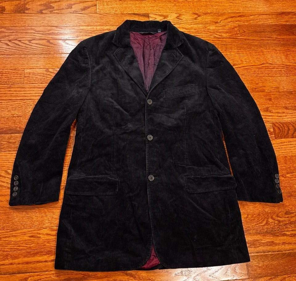 Винтажный Polo Ralph Lauren вельвет Sport пальто Blazer куртка мужская средний черный - Изображение 1 из 4