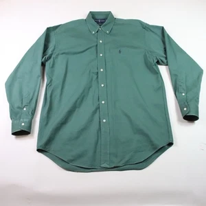 Polo Ralph Lauren Mens Medium Blake Button Down Green Long Sleeve 100% Cotton - Picture 1 of 10