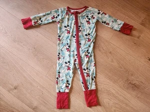 Little Sleepies 3-6 Monate Disney Mickey Winter Wonderland Bambus Reißverschluss Pyjama - Bild 1 von 5