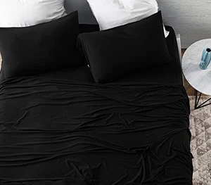 Byourbed BYB Bare Bottom Sheets - Queen Bedding Black - Picture 1 of 4