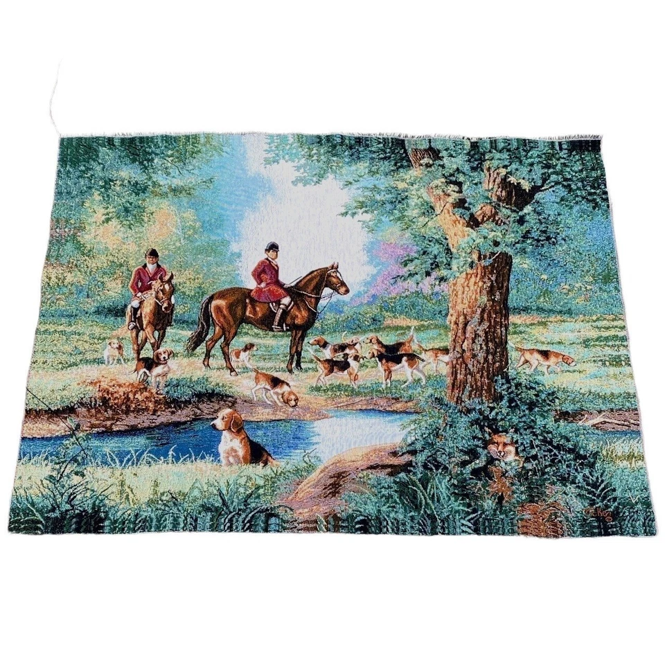 Fox Hunt Which Way Did He Go Tapestry Wall Hanging Crafters Fabric Piece - Image 1 of 1