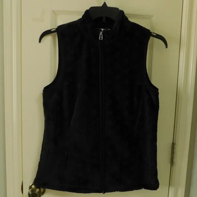 Chaleco deportivo suave polar Kim Rogers Bunny bolsillos cremallera completa negro pequeño nuevo con etiquetas Foto 1 de 4