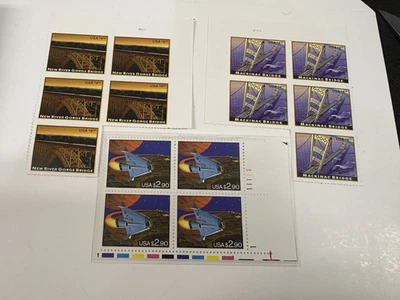Scott #4511 New River Gorge Bridge Block +Mackinac Bridge + Shuttle Stamps - MNH - Image 1 of 4