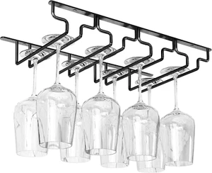 Wine Glass Rack under Cabinet Wine Glass Holder Iron Stemware Rack Glass Goblet - Picture 1 of 8