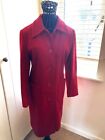 Tailored ladies red wool car coat size 12 buttons good condition First Avenue 