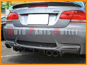 GTS Type Carbon Fiber Add-On Rear Bumper Diffuser For 08-13 BMW E92 E93 M3 Only - Picture 1 of 3