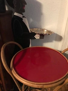 Vintage 50er Jahre Beistelltisch Ratan Resopal Rot ❣️ - Bild 1 von 6
