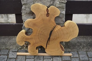 Baumscheibe Holzscheibe Deko Beistelltisch Akazie/Robinie 68 x 63 x 6,5 cm Geölt - Bild 1 von 4