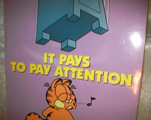 Vintage Argus Garfield Katze WARNUNG zahlt zu achten Schule Klassenzimmer Poster - Bild 1 von 14