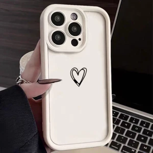 Custodia cellulare per iPhone 16 Pro Max 15 14 13 12 11 XR 7 cuore silicone custodia protettiva - Foto 1 di 21