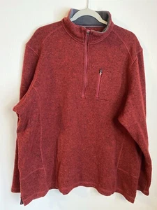 Woolrich Mens 1/4 Zip Red Pullover Knit Fleece Size XXL - Picture 1 of 8